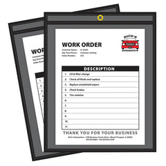 DRY ERASE POCKET REUSABLE 9X12 BLACK PACK OF 25