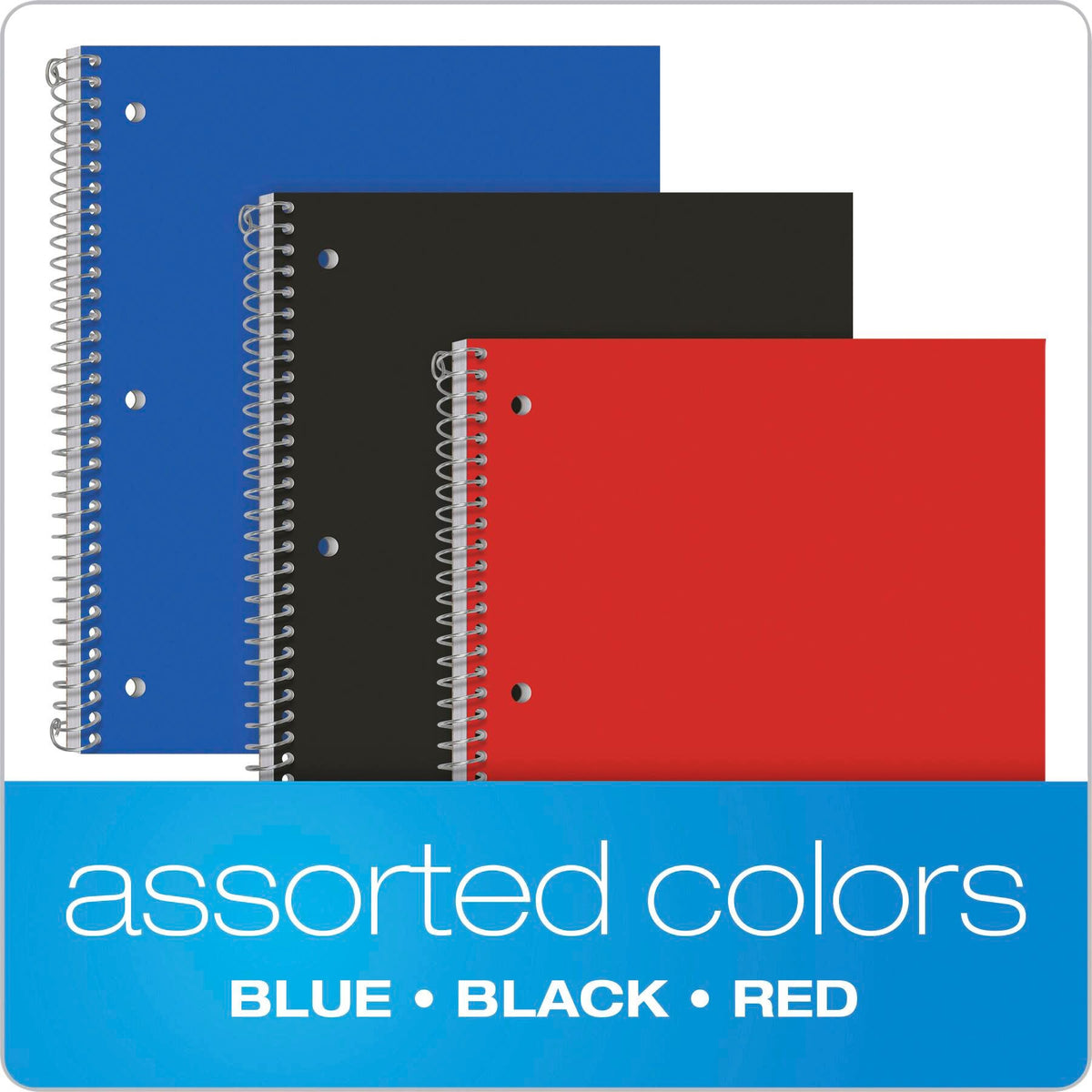 NOTEBOOK POLY 3 PK 1 SUB 100 SHT CR 8.5 X 10.5 IN