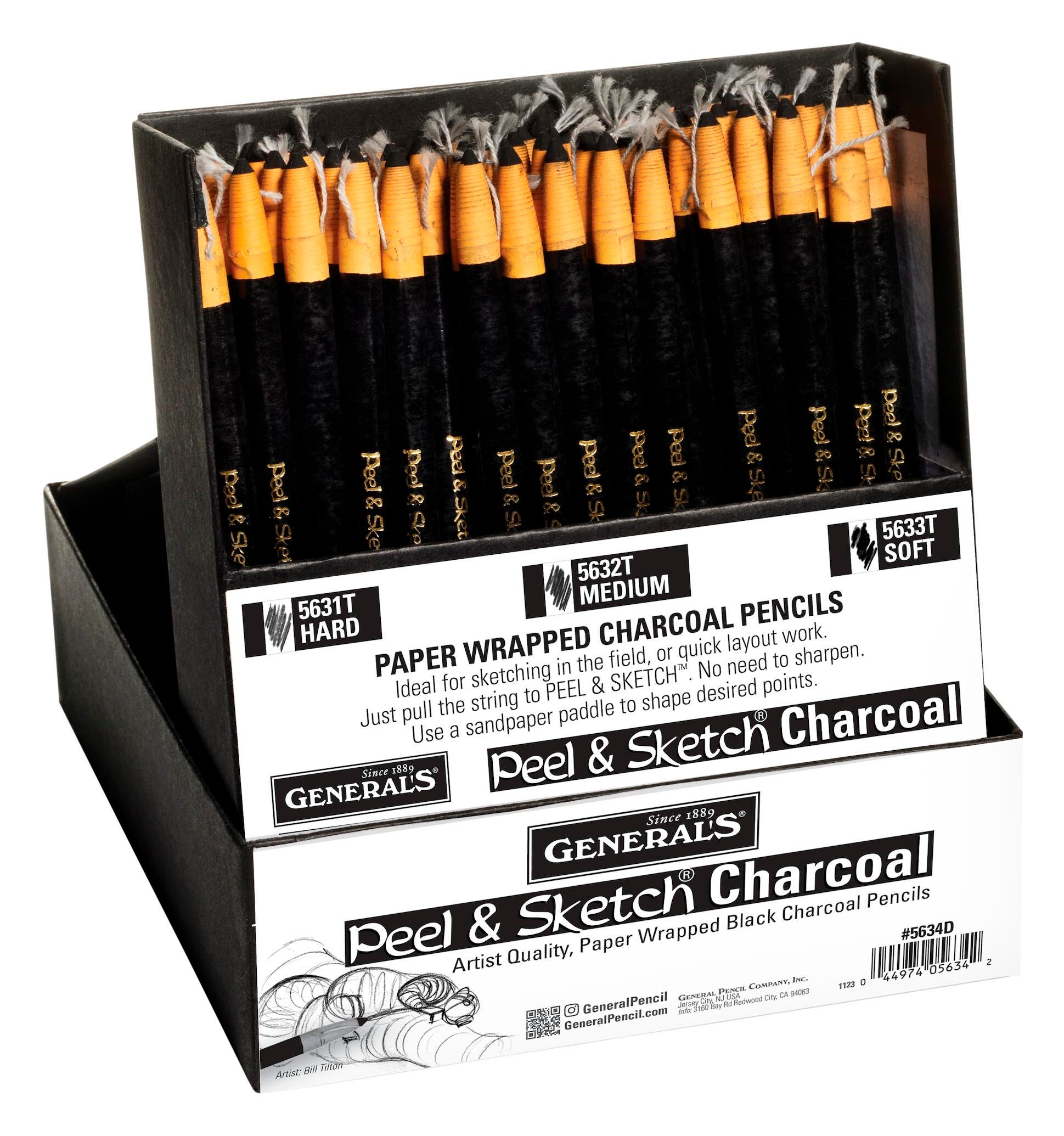 PENCILS CHARCOAL GENERALS PEEL AND SKETCH SET OF 72