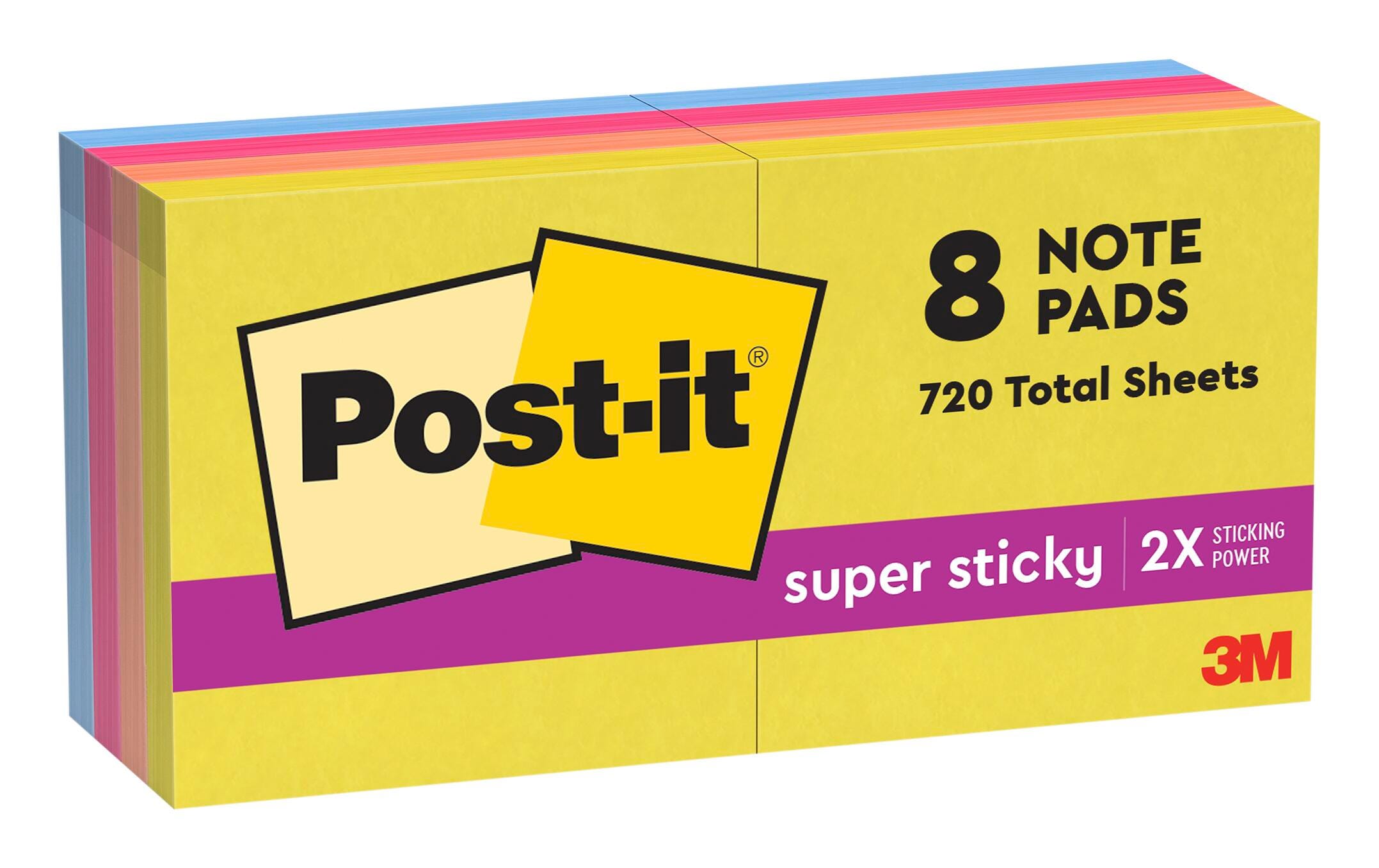 NOTES POST IT 2 X 2 SPR STKY SMR JY PACK OF 8