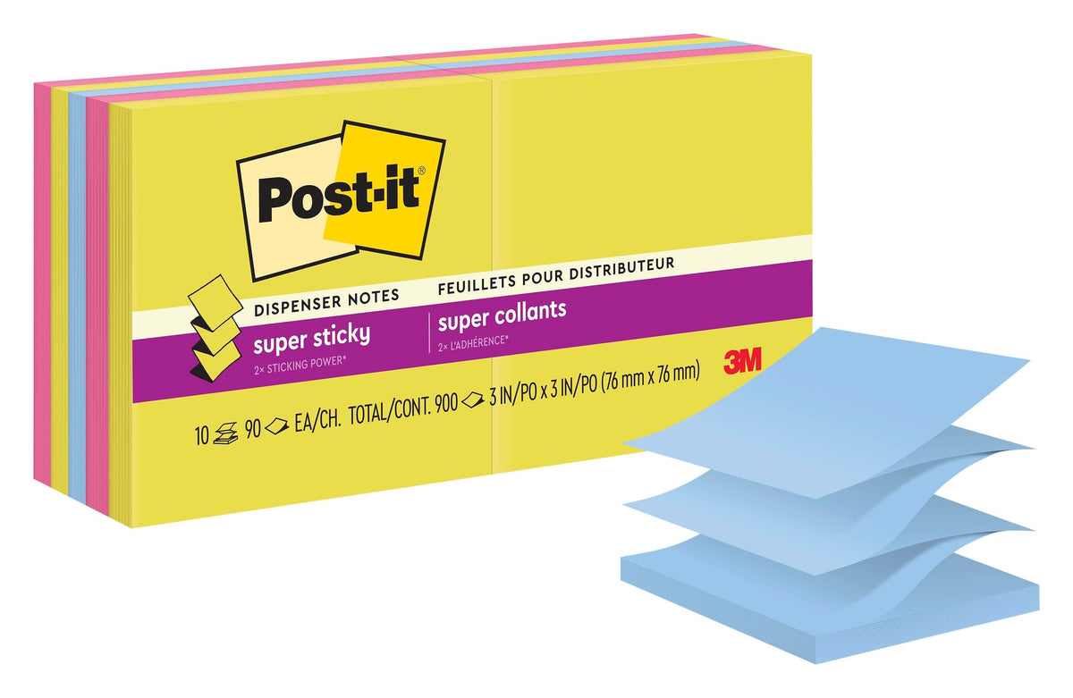 NOTES POST IT 3 X 3 SPR STKY SMR JY POP UP PACK OF 10