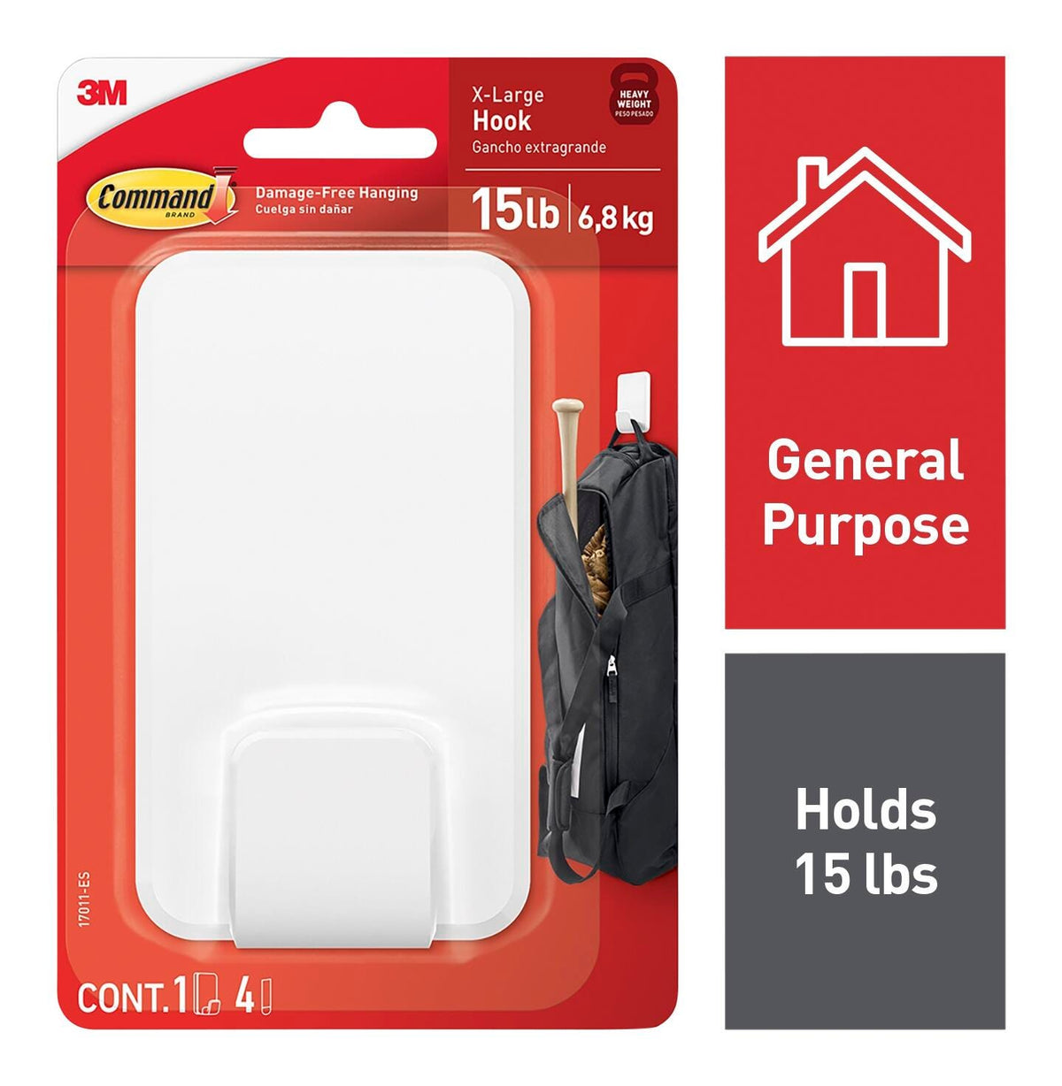 HOOK COMMAND ADHESIVE X-LARGE WHITE EACH