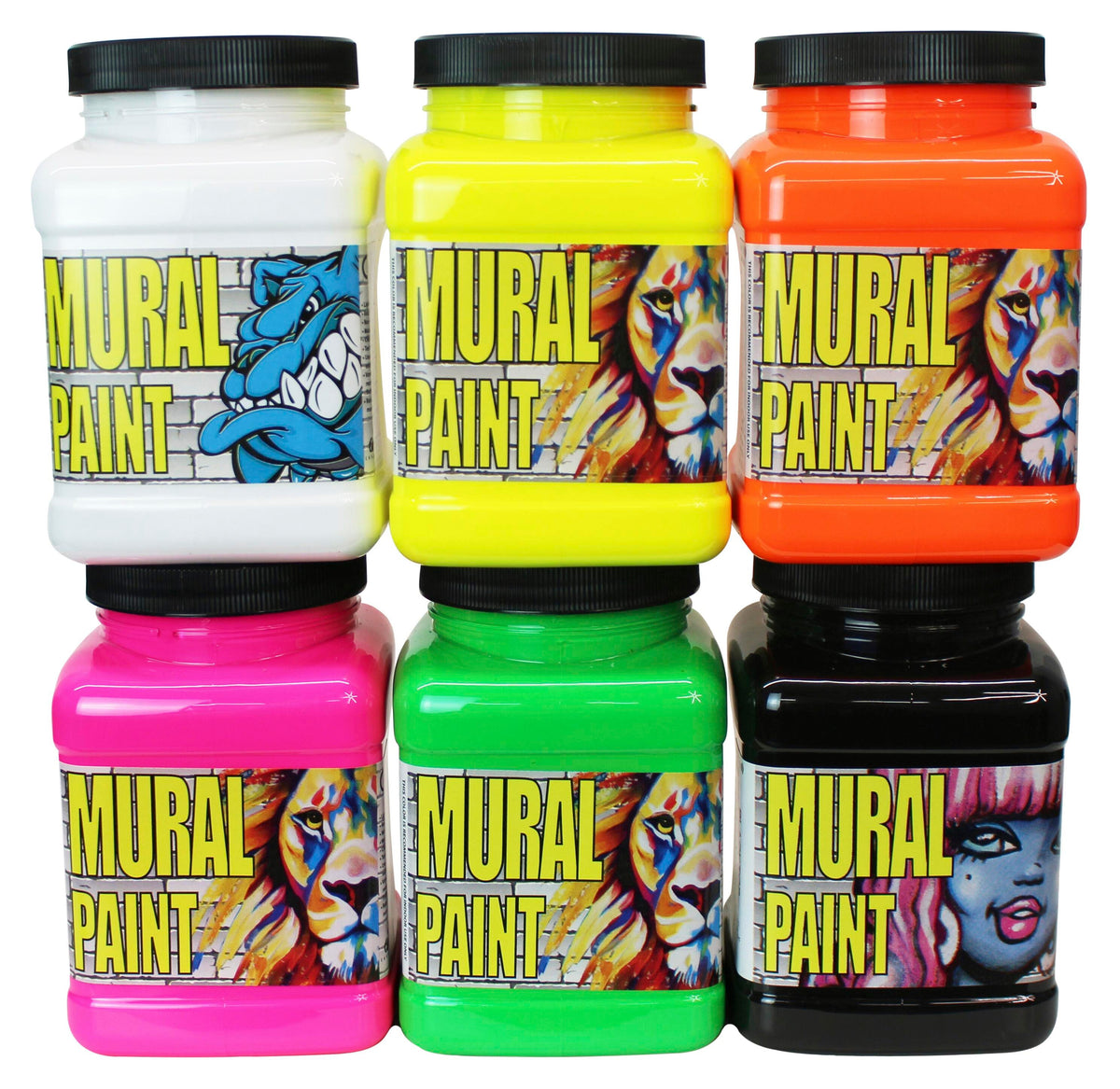 MURAL PAINT NEON PINTS SET OF 6