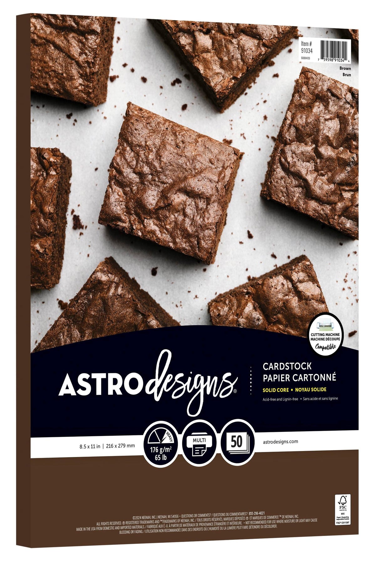 PAPER ASTRDES BRN 8 1/2 X 11 65 LB PK OF 50