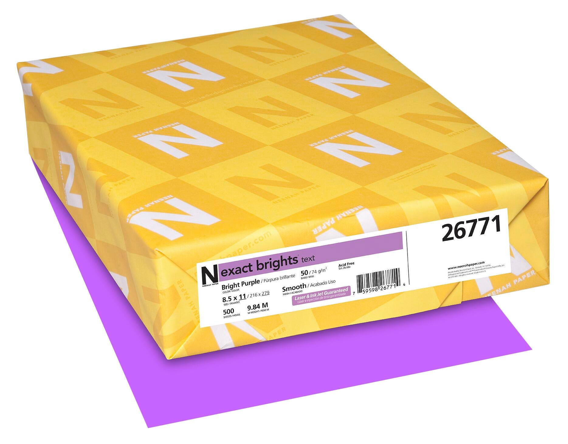 PAPER EXACT BRT PRPL 8 1/2 X 11 20 LB PK OF 500