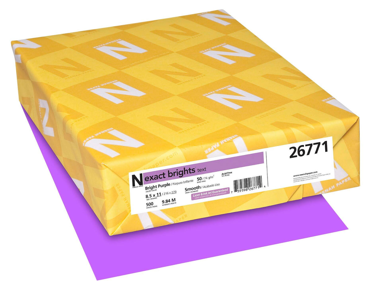 PAPER EXACT BRT PRPL 8 1/2 X 11 20 LB PK OF 500