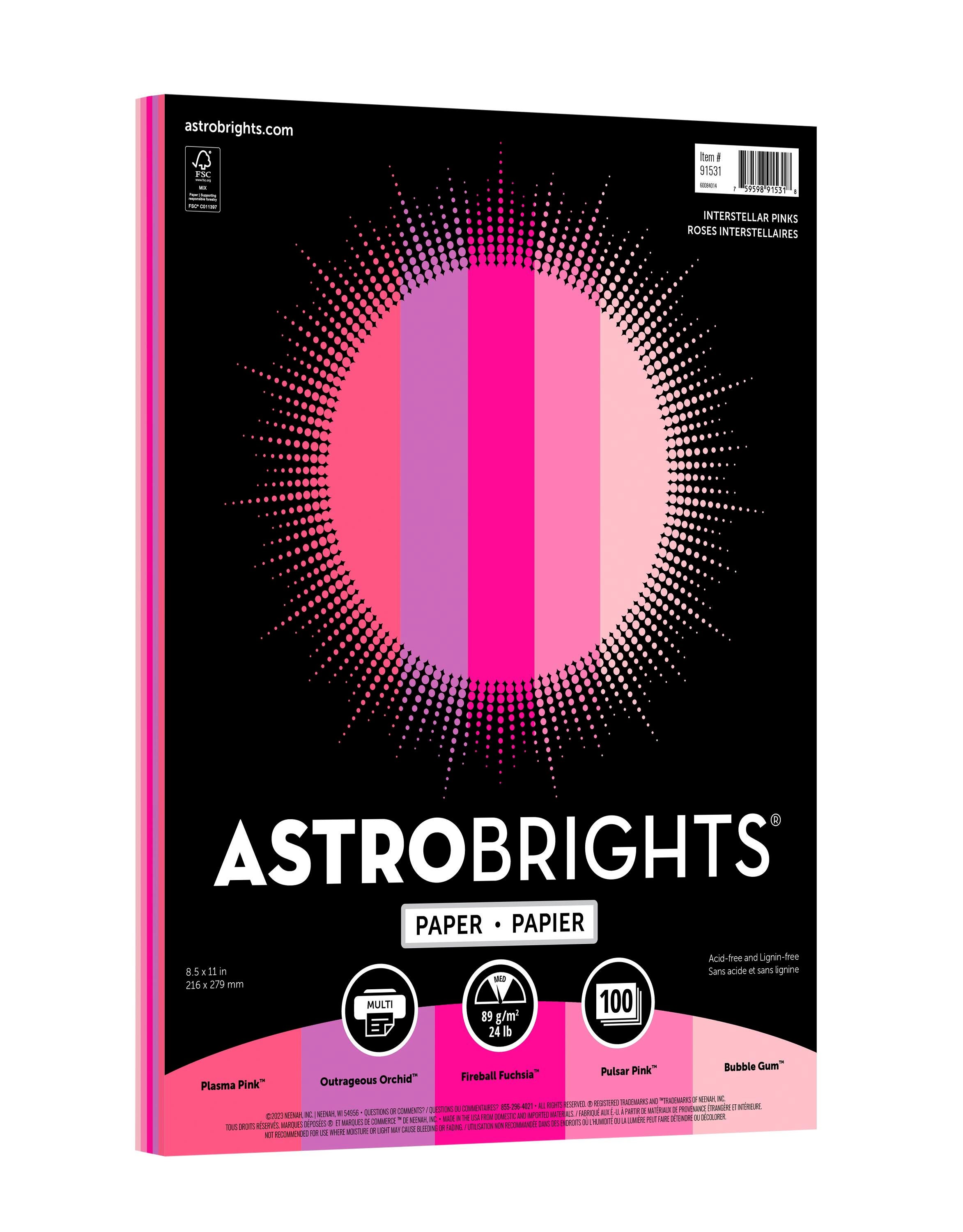 PAPER ASTRBRT INTERSTELLAR PINKS 8 1/2 X 11 24 LB PK OF 100