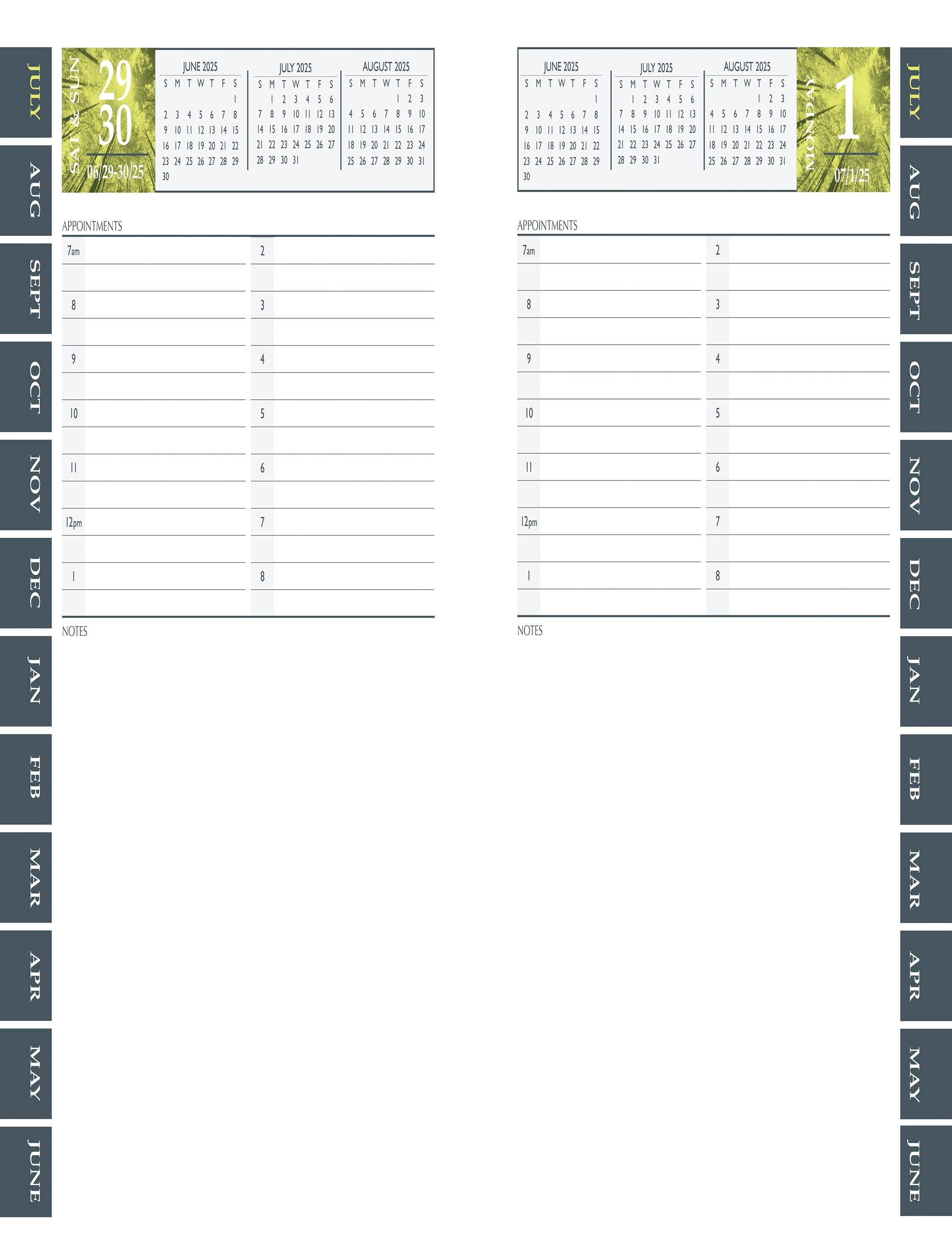 CALENDAR ACADEMIC WEEKLY 12 MONTH 5.5X8.5 IN H AND S JULY25-JUN26
