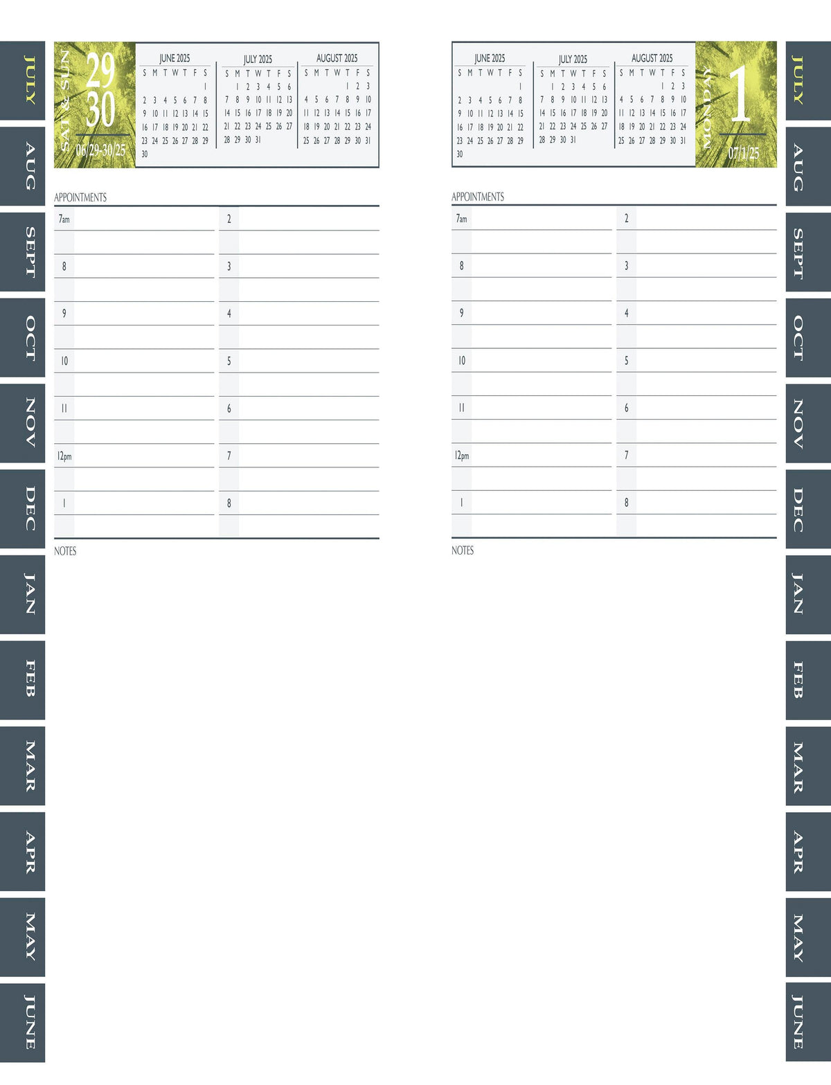 CALENDAR ACADEMIC WEEKLY 12 MONTH 5.5X8.5 IN H AND S JULY25-JUN26