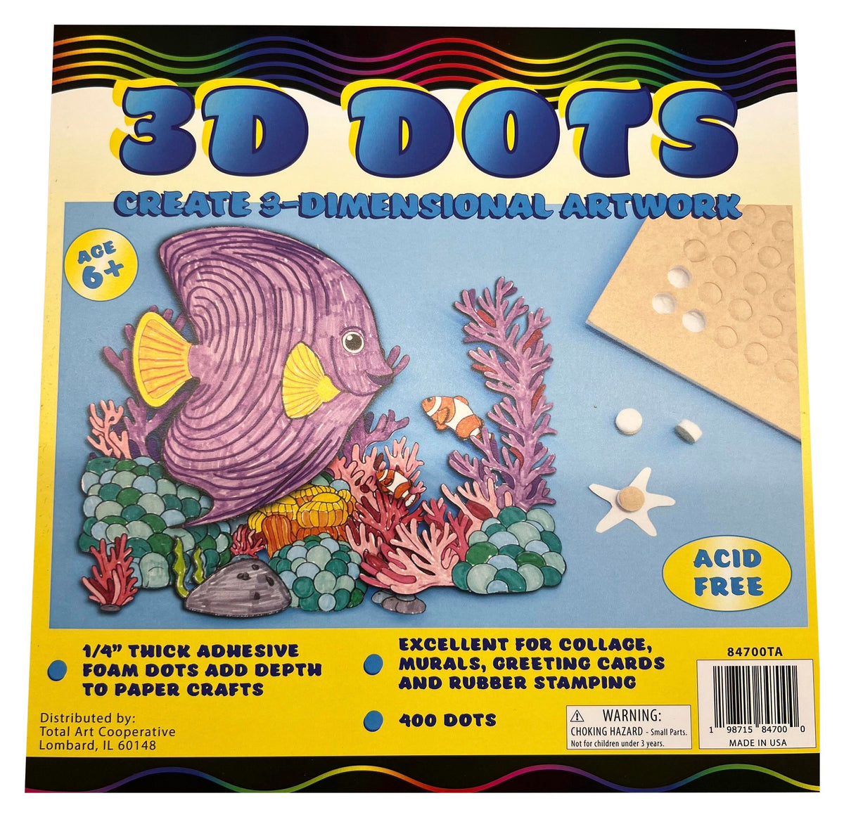 FOAM 3D-DOTS 1/4IN THICK 1/2IN DIAMETER PK OF 400