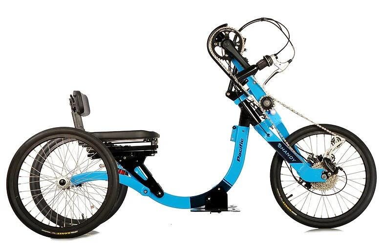 HANDY UPRIGHT FOLDING HAND CYCLE - 24 SPEED
