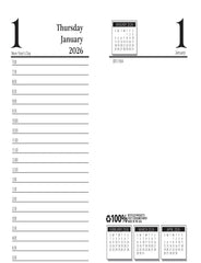 CALENDAR DESK REFILL 12 MONTH 3.5X6 IN JAN-DEC 2026