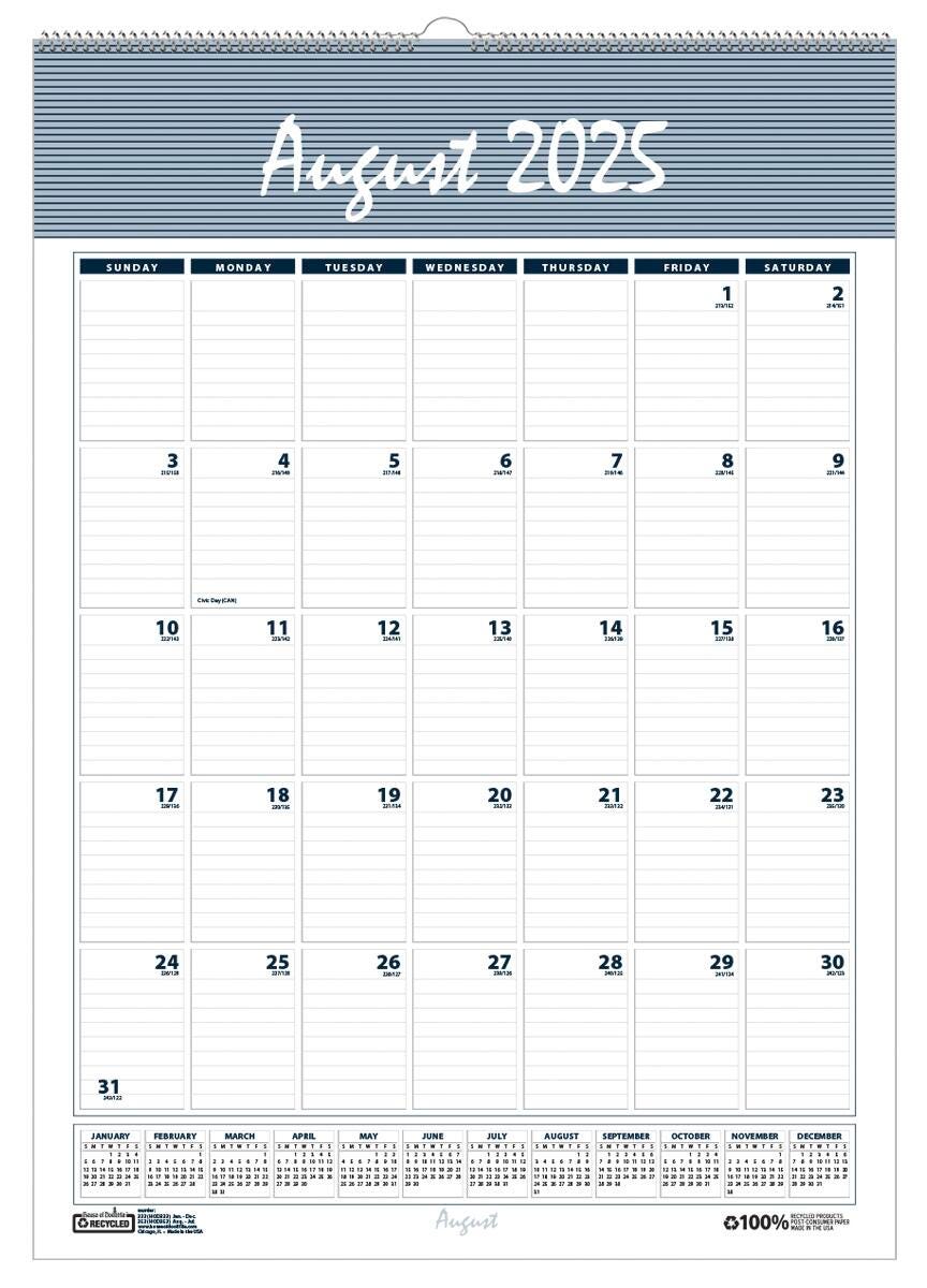 CALENDAR ACADEMIC 12 MONTH 15.2X22 IN BAR HARBOR AUG25-JUL26
