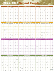 CALENDAR SCHOOL EVENTS 12 MONTH 25.5X38 IN H AND S PACK OF 5 JULY25-JUNE26