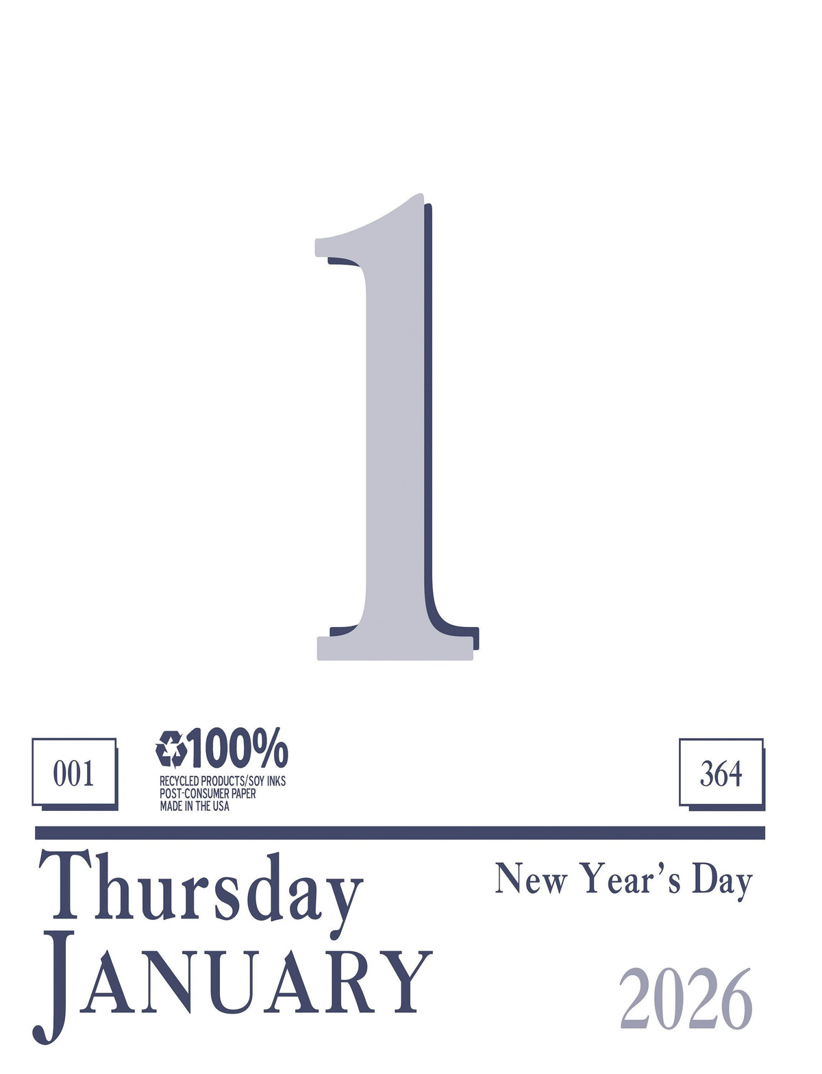 CALENDAR WALL REFILL TODAY 12 MONTH 6.5X9 IN JAN-DEC 2026