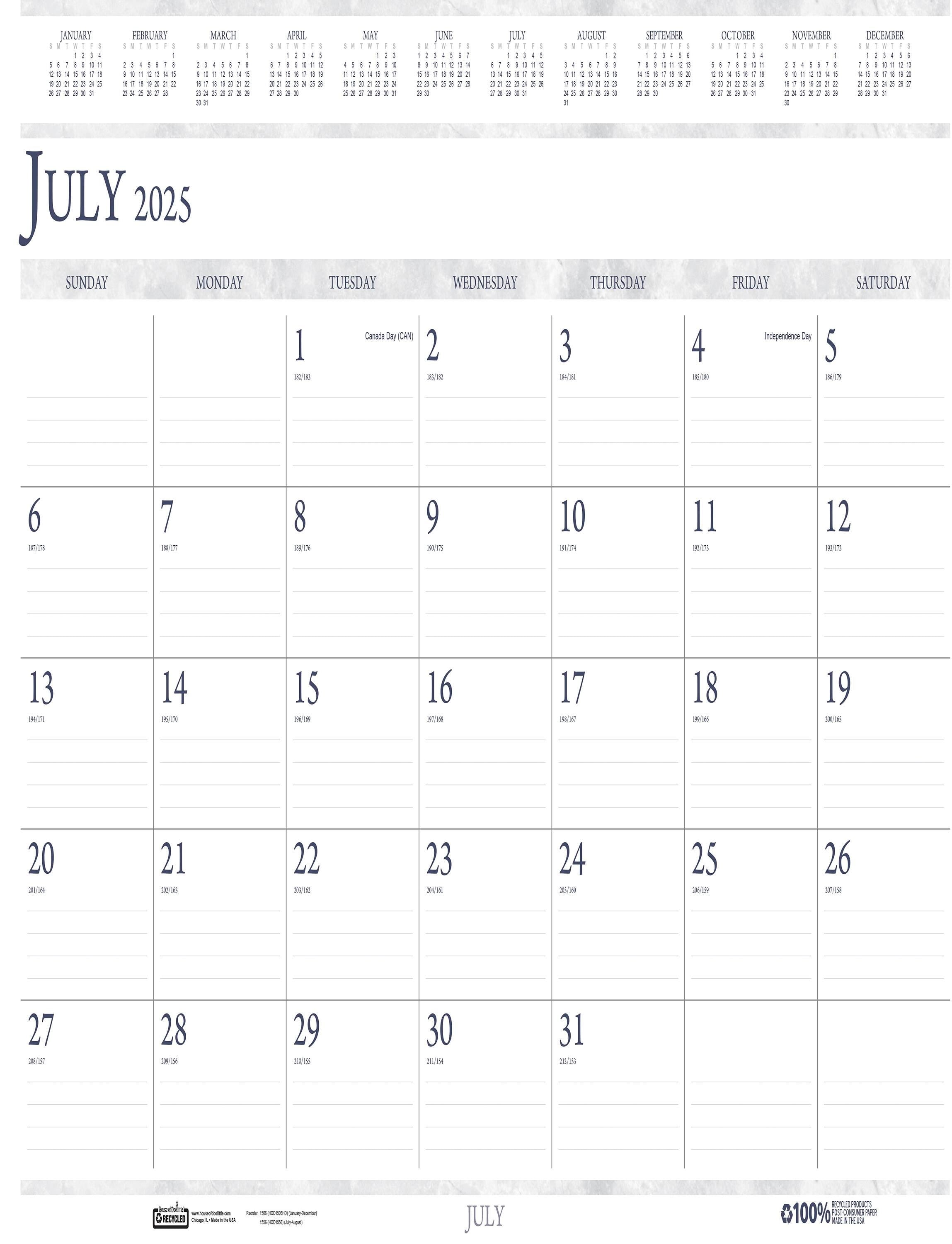 CALENDAR ACADEMIC 14 MONTH 18.5X13 IN CLASSIC JULY25-AUG26