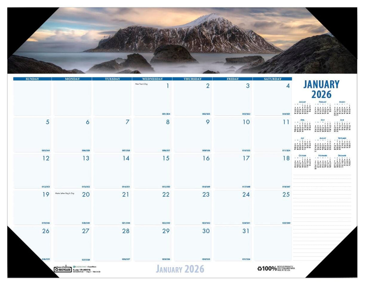CALENDAR DESK PAD 12 MONTH 22X17 IN EARTHSCAPE JAN-DEC 2026