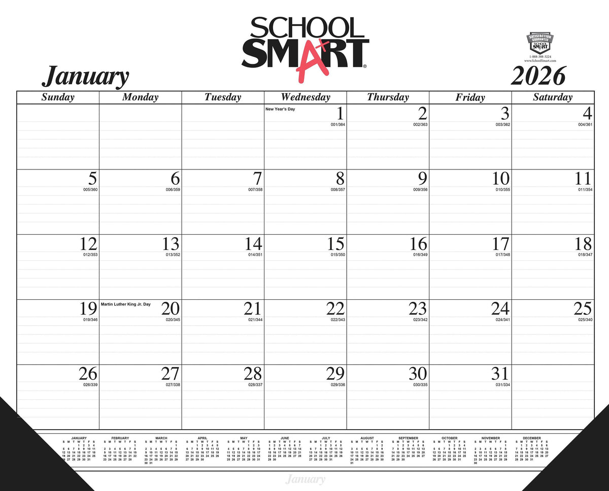 CALENDAR DESK PAD REFILL SCHOOL SMART 12 MONTH 22X17 IN JAN-DEC 2026