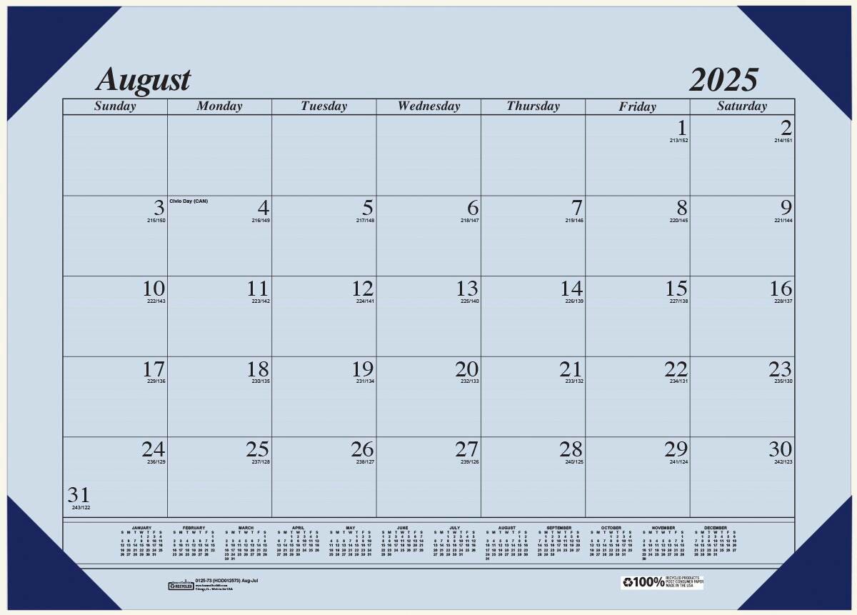 CALENDAR ACADEMIC 12 MONTH 18.5X13 IN ECO ORCHID AUG25-JULY26