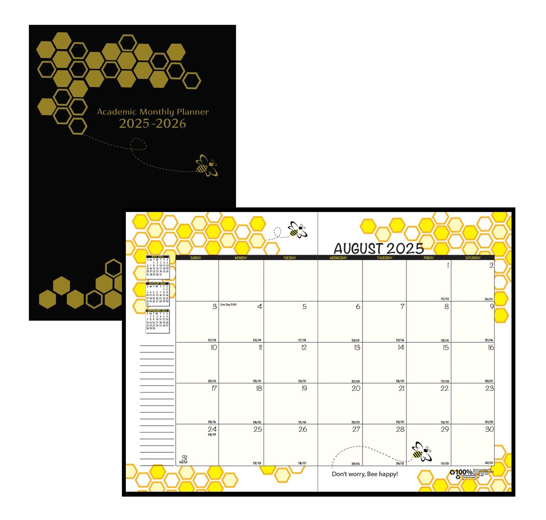 PLANNER ACADEMIC 12 MONTH 7X10 IN HONEYCOMB AUG25-JULY26