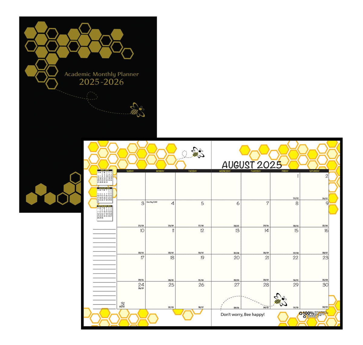 PLANNER ACADEMIC 12 MONTH 7X10 IN HONEYCOMB AUG25-JULY26