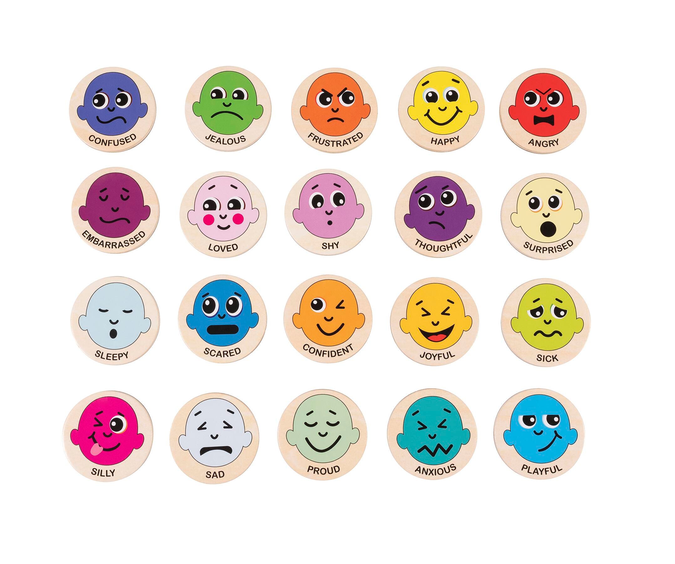 SPARK AND WOW EMOTIONS WOODEN MAGNETS