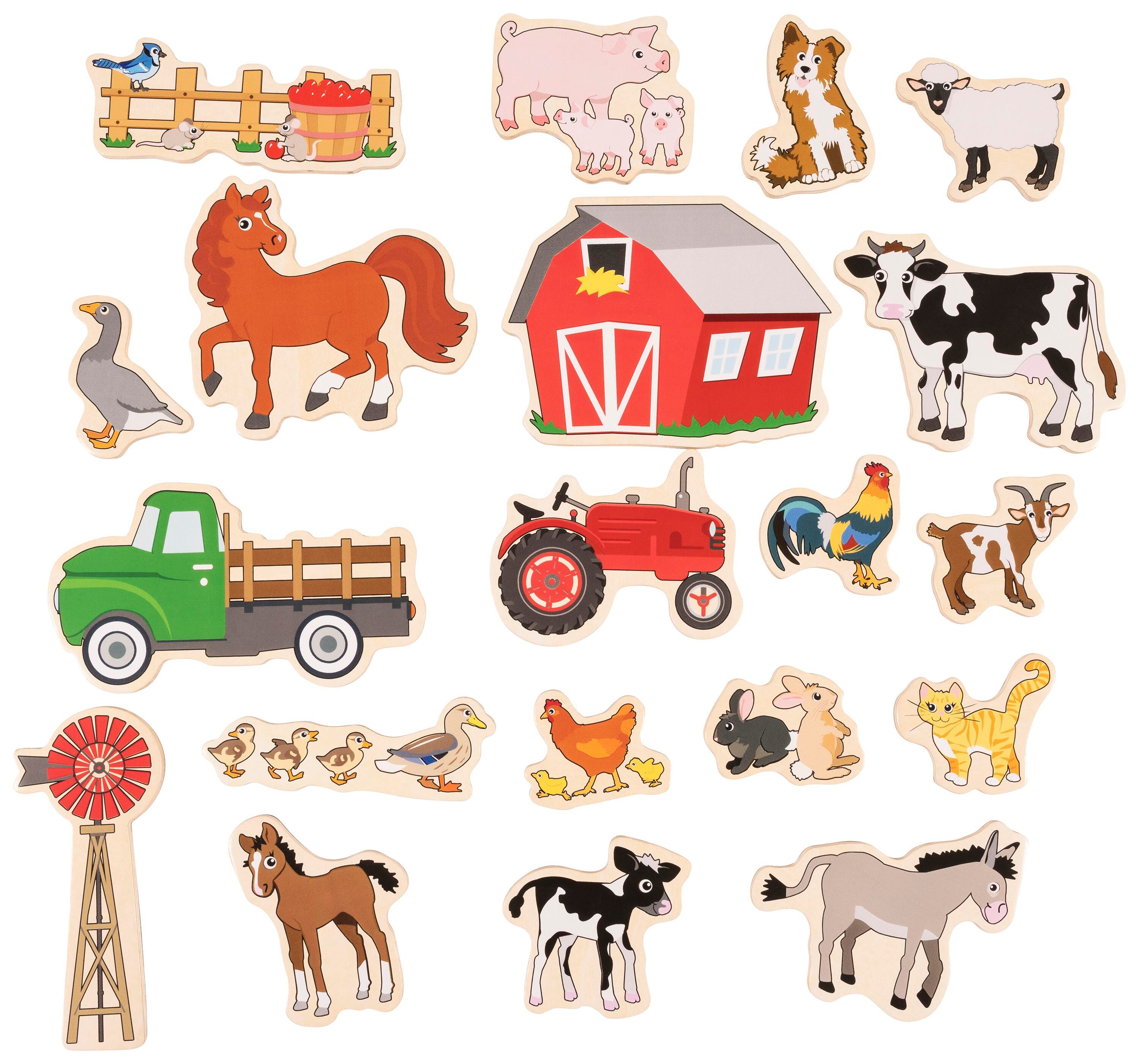 SPARK AND WOW FARM WOODEN MAGNETS