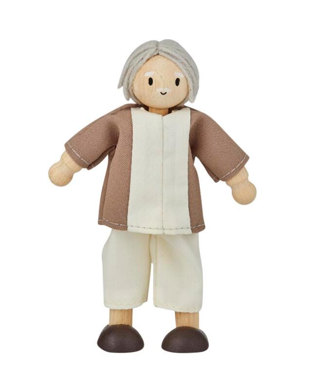 WOOD DOLL GRANDFATHER- FAIR SKIN TONE