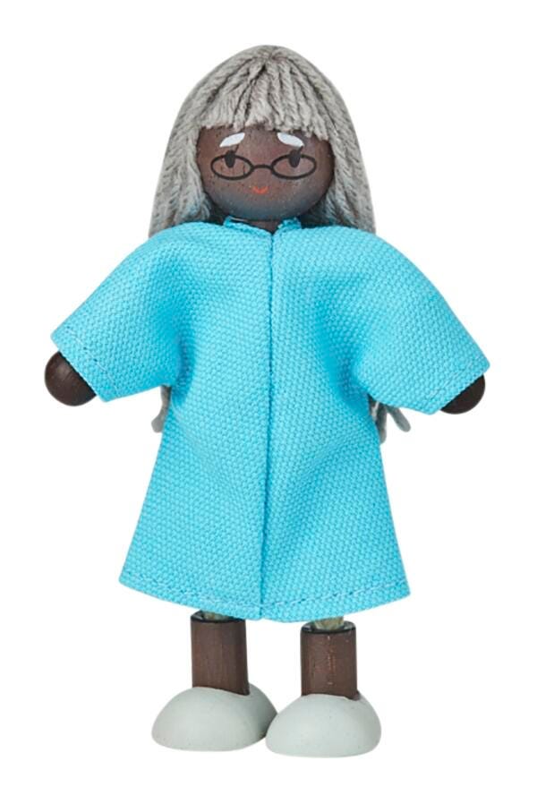 WOOD DOLL GRANDMOTHER - DARK SKIN TONE