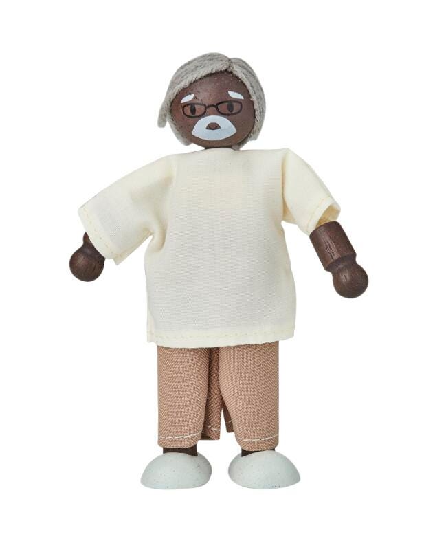 WOOD DOLL GRANDFATHER - DARK SKIN TONE