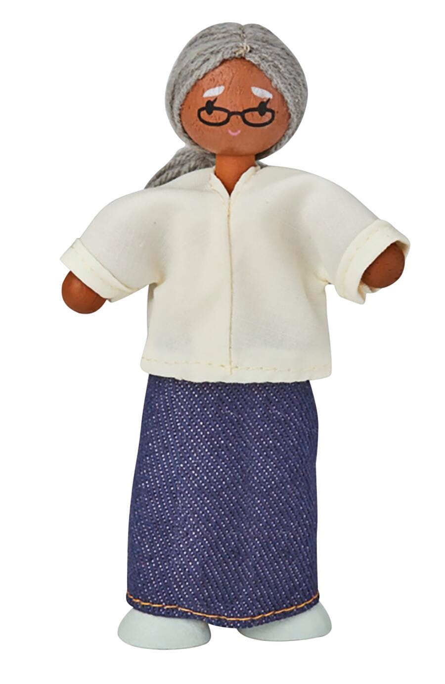 WOOD DOLL GRANDMOTHER - MEDIUM SKIN TONE