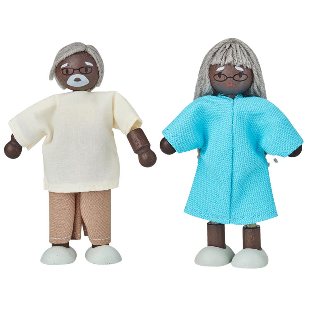 PLANTOYS - WOOD DOLL GRANDPARENTS - DARK SKIN TONE