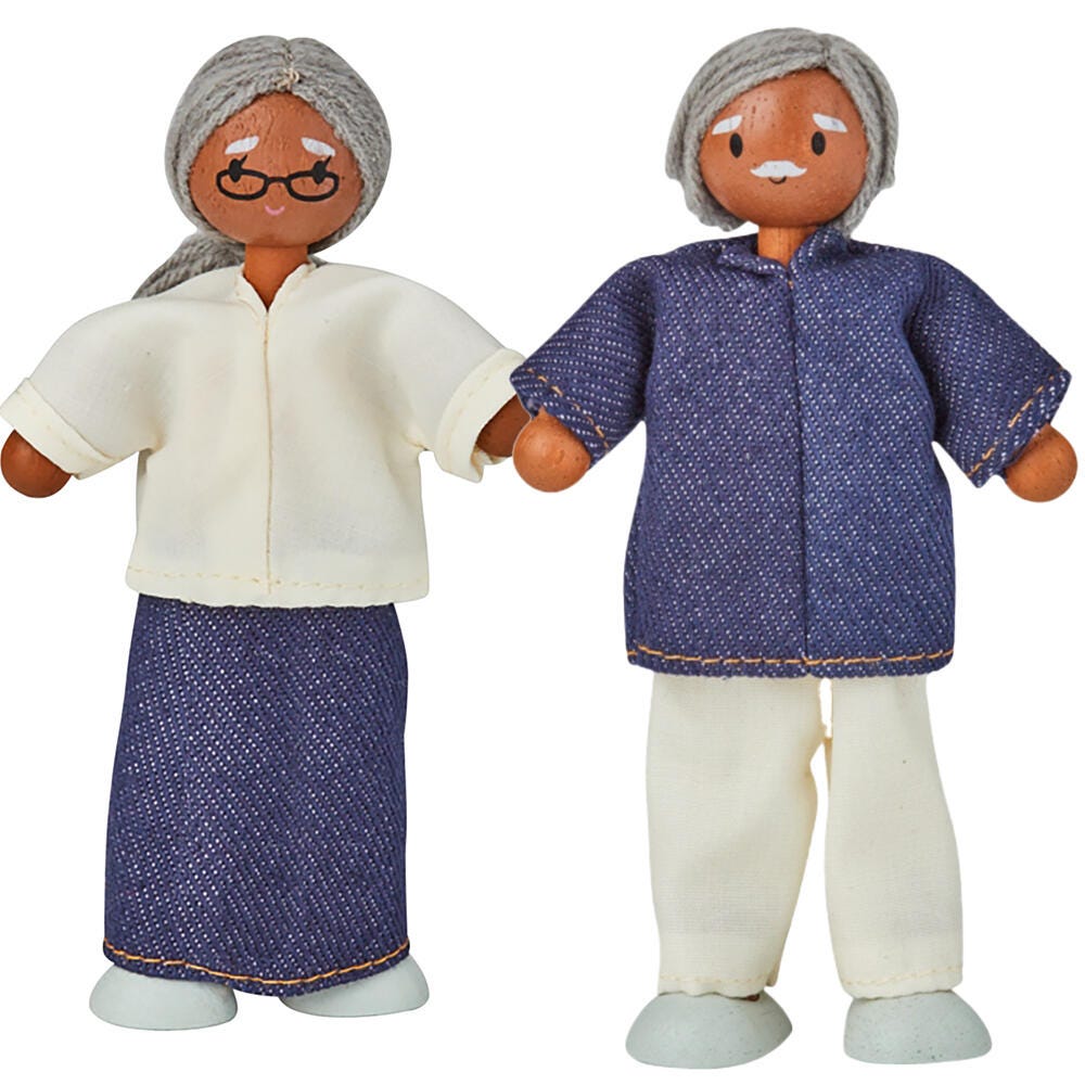 PLANTOYS - WOOD DOLL GRANDPARENTS - MEDIUM SKIN TONE