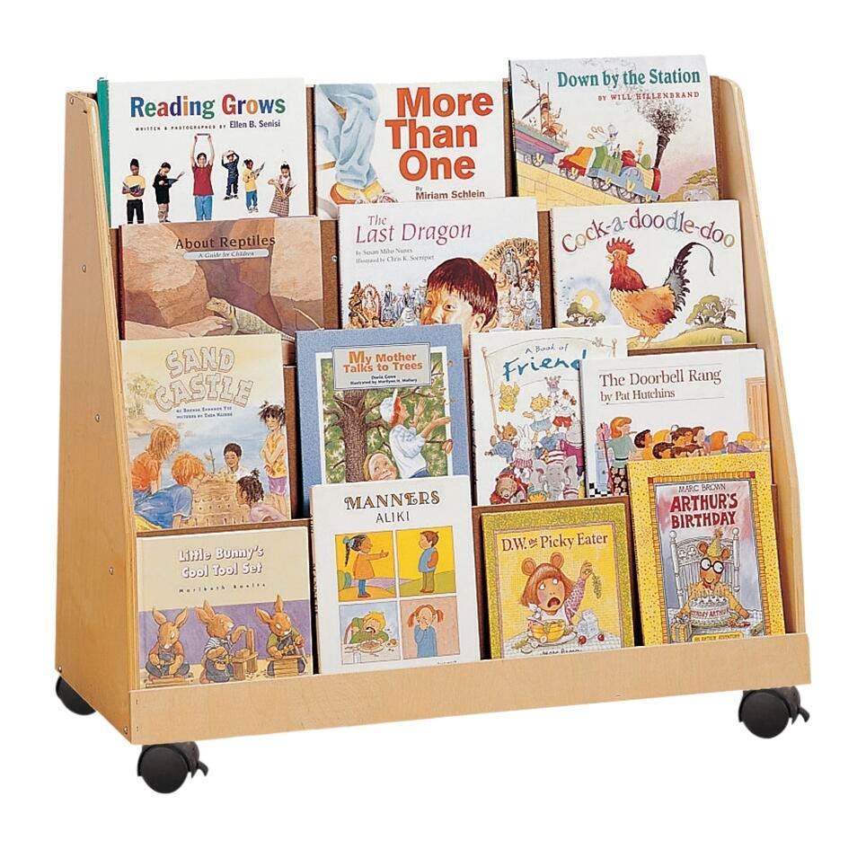BOOK DISPLAY MOBILE 4 SHELF BOOK STAND
