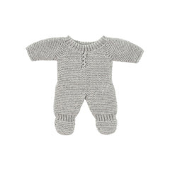 KNITTED PAJAMAS FOR 8-1/4 IN DOLL - GRAY