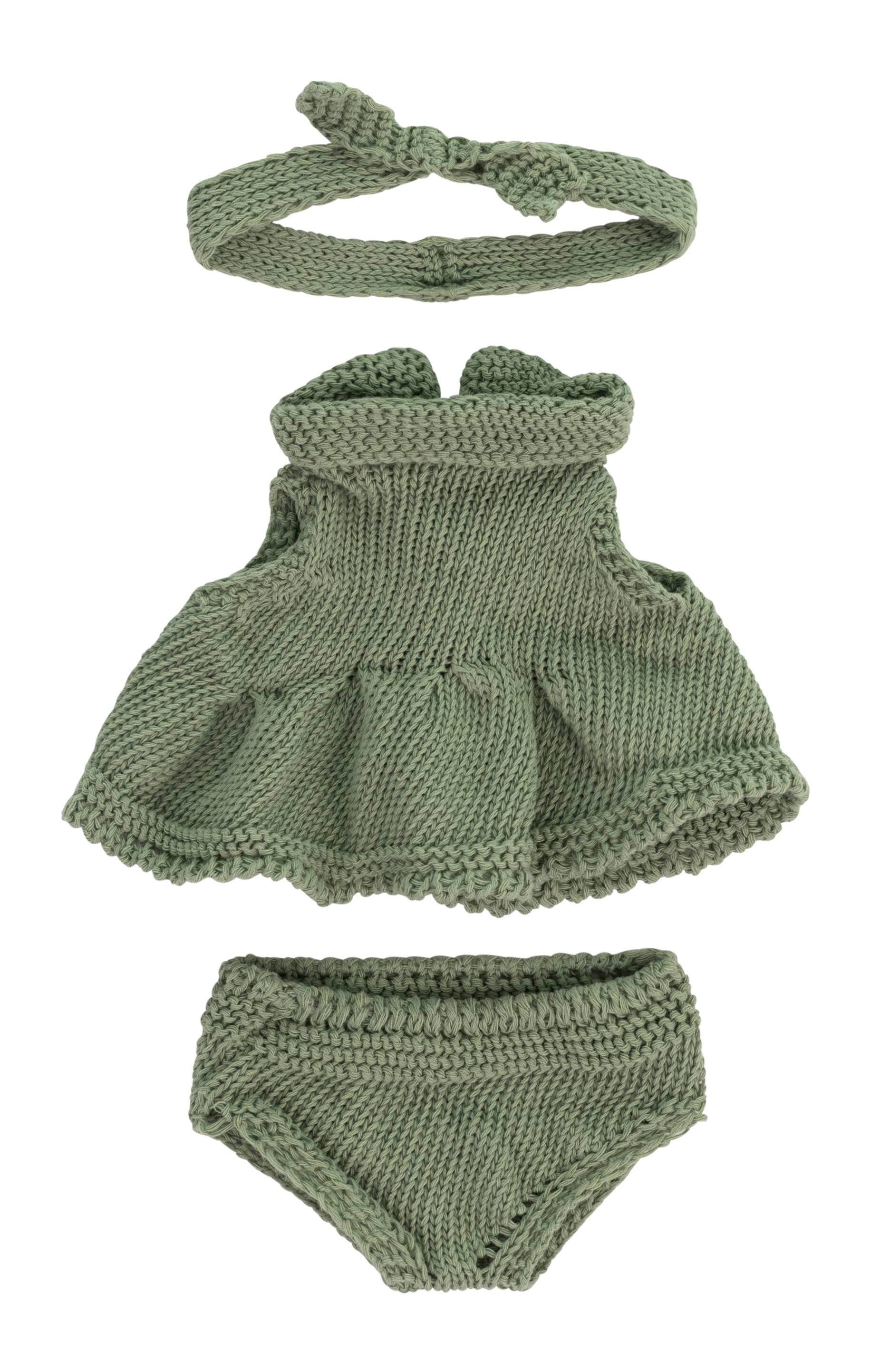 KNITTED DRESS AND HEADBAND FOR 8-1/4 IN DOLL