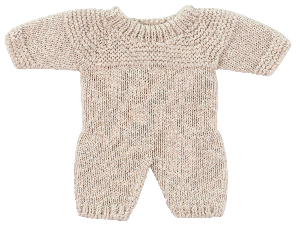 KNITTED PAJAMAS FOR 8-1/4 IN DOLL - LINEN