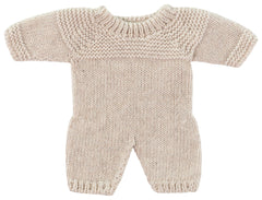 KNITTED PAJAMAS FOR 8-1/4 IN DOLL - LINEN