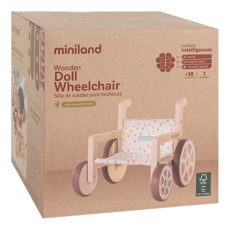 WOODEN DOLL WHEELCHAIR