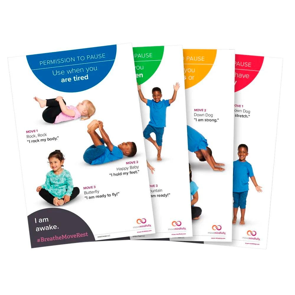 MOVEMINDFULLY PERMISSION TO PAUSE EARLYCHILDHOOD POSTERS SET OF 4