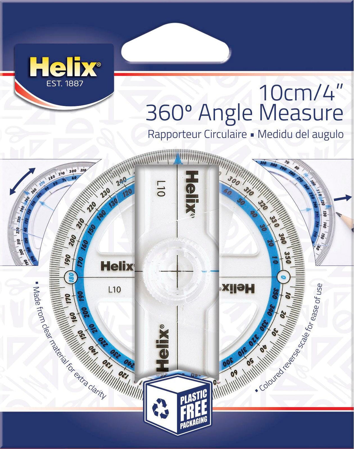 PROTRACTOR 360 DEGREE SWING ARM ANGLE MEASURING 10 CM