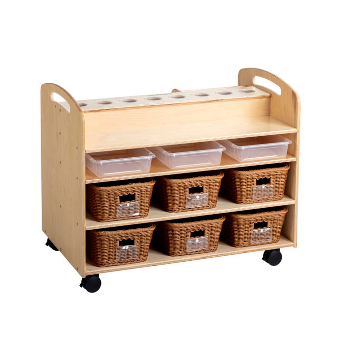 KIT - ART STORAGE TROLLEY - BASKETS AND TRANSLUCENT TRAYS