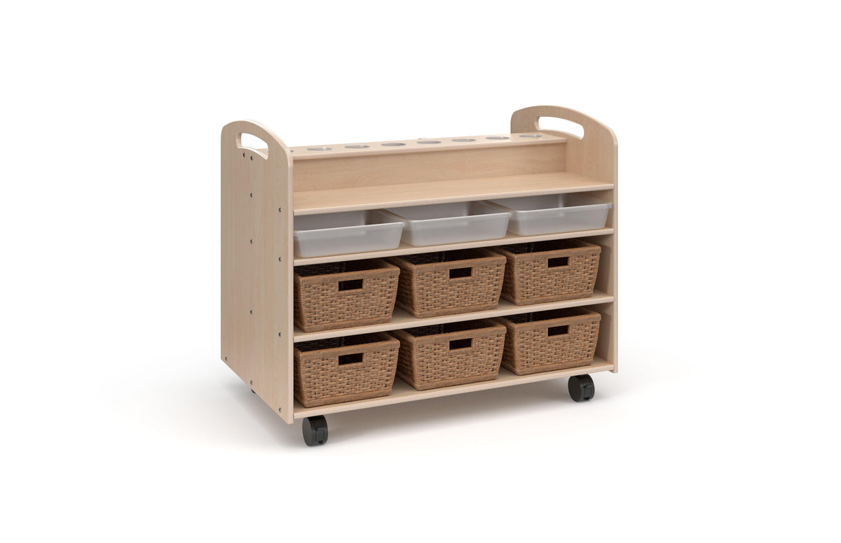 KIT - ART STORAGE TROLLEY - BASKETS AND TRANSLUCENT TRAYS AND BINS