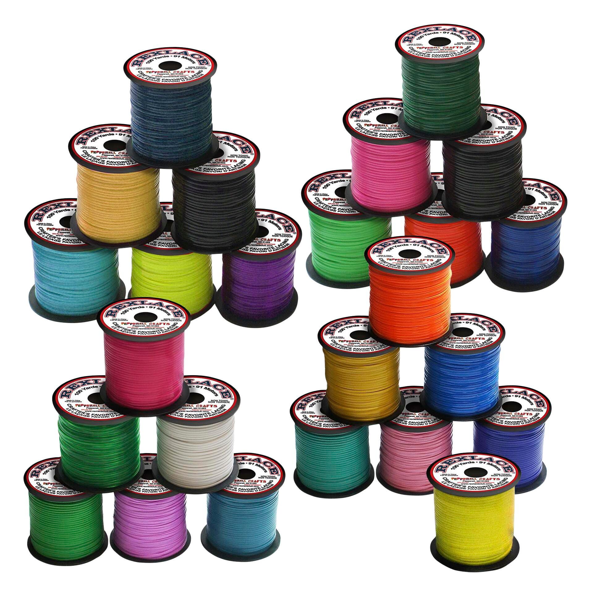 REXLACE 100 YARDS ASSORTED COLORS SET OF 25