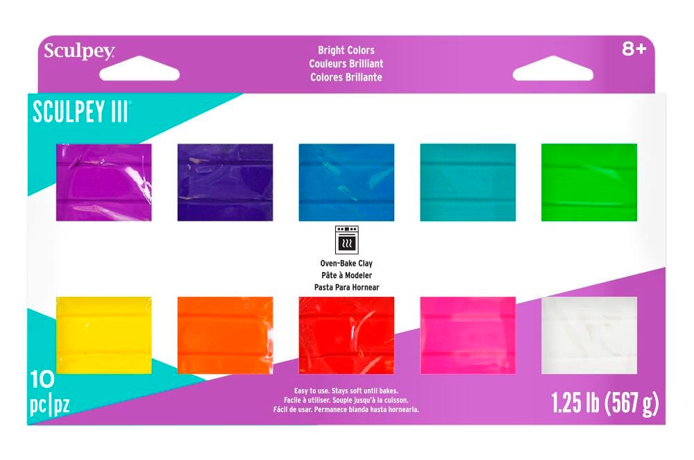 MODELING COMPOUND SCULPEY ASSORTED BRIGHT SET OF 10