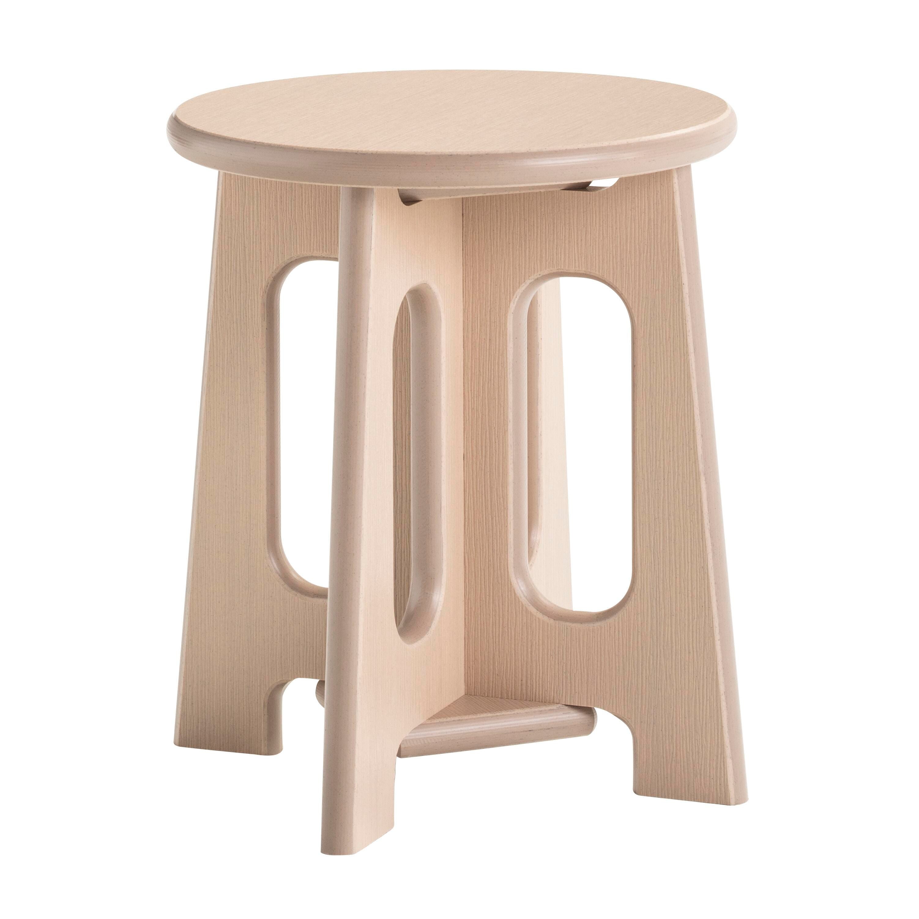STOOL OUTDOOR OAK POLY 14H