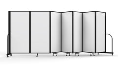 DIVIDER - SCREENFLEX - WET DRY MAGNETIC ERASE TACKABLE DIVIDER - 235 W X 72 H INCHES - 7 PANEL - MAGNETIC WET ERASE FRONT AND CHARCOAL BLACK FABRIC BACK