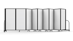 DIVIDER - SCREENFLEX - WET DRY MAGNETIC ERASE TACKABLE DIVIDER - 301 W X 72 H INCHES - 9 PANEL - MAGNETIC WET ERASE FRONT AND CHARCOAL BLACK FABRIC BACK