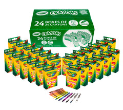 CRAYOLA CRAYONS BULK 24 PACKS -  CLASSIC CRAYONS FOR KIDS CLASSROOM SUPPLIES FOR TEACHERS PRESCHOOL AND KINDERGARTEN ART TOOLS 24 COLORS