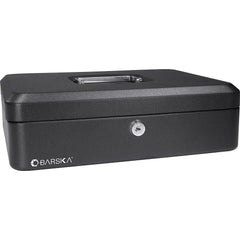 CASH BOX - BARSKA CB11834 CASH BOX WITH KEY LOCK - 12 W X 9-7/6 D X 3-9/16 H IN - BLACK - EACH